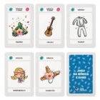 Cartas do jogo da mimica e sons :Alegria; Ukelele; Pijama ;Enfermeiro; Comichão